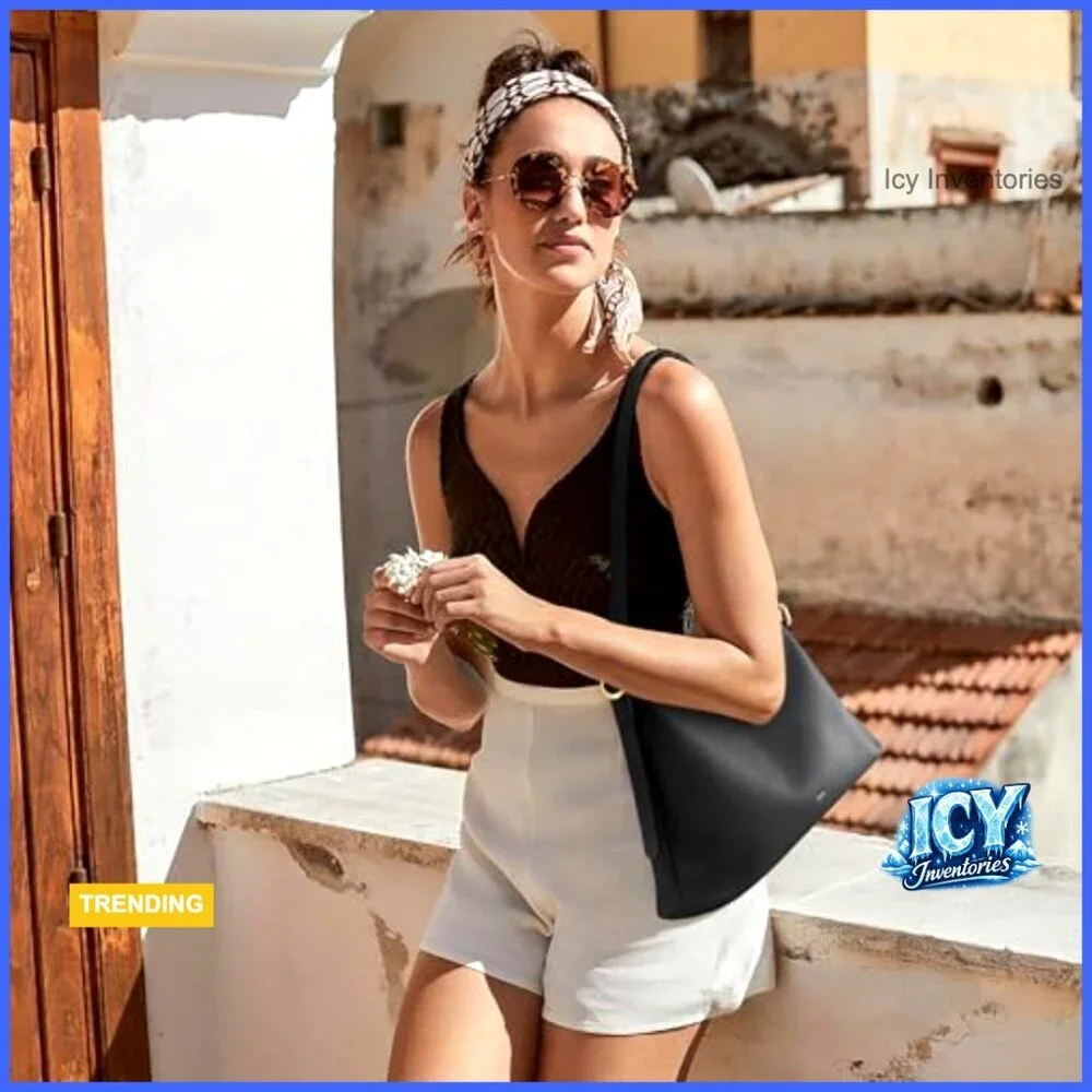 Soft Leather Hobo Bag with Card Pocket, Shoulder Tote